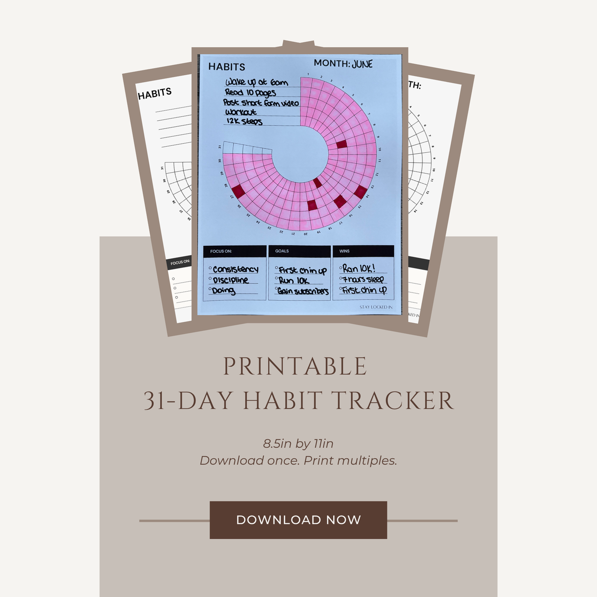 31-Day Printable Habit Tracker
